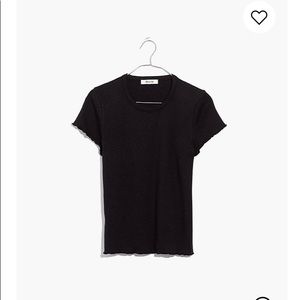 NWT MADEWELL Sheer Summer Baby Tee in black